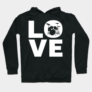 Love Drumming - I Love Drums | Drummer & Percussionist Gift Hoodie